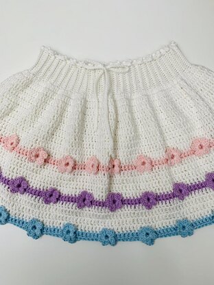 Crochet 3D flower skirt