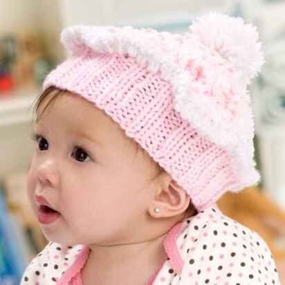 Knit Cupcake Hat in Red Heart Buttercup - LW2208