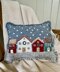 Winter Cottages Crochet Cushion