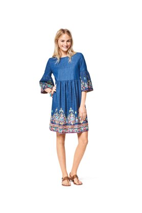 Burda Style Women's Swing Dress with Sleeve Variations B6401 - Paper Pattern, Size 8-18