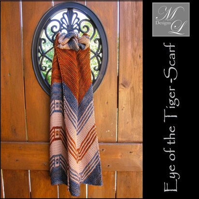 Eye of the Tiger Scarf - knitting pattern