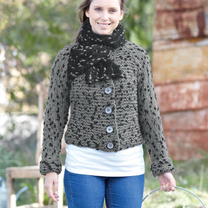 Jacket and Scarf in Sirdar Husky - 7196 - Downloadable PDF