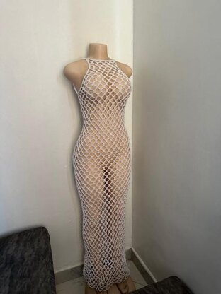 Halter maxi mesh dress