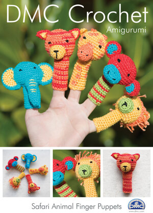 Safari Animal Finger Puppets in DMC Petra Crochet Cotton Perle No. 3 - 15098L/2