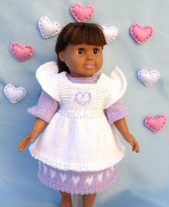 Hearts and Flowers, Knitting Patterns fit American Girl and other 18-Inch Dolls