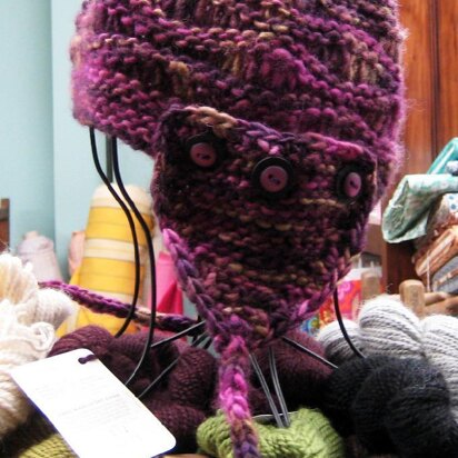 Drop Stitch Hat with Button-On Ear Flaps