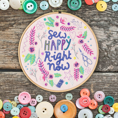 Bothy Threads Sew Happy Embroidery Kit - 20.4cm circle
