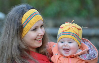 Spring Butterfly Baby Hat and Headband