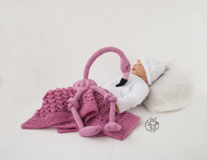 Flamingo Toy Baby Lace Blanket