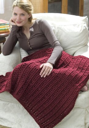 Crochet Lap Throw in Red Heart Super Saver Economy Solids - LW1839
