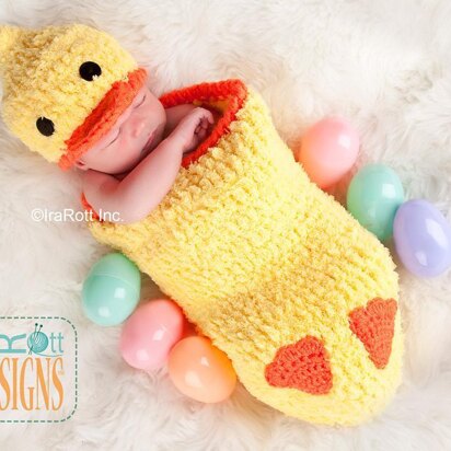 Quacky Easter Ducky Baby Hat and Cocoon Set