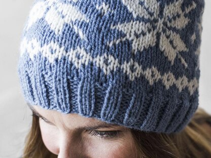 Knit Frozen Snowflakes Beanie