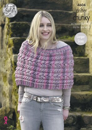 Ladies' Capes in King Cole Drifter Chunky - 4604 - Downloadable PDF