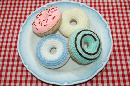 Crochet Pattern for Iced Ring Donuts / Cakes - Amigurumi Food