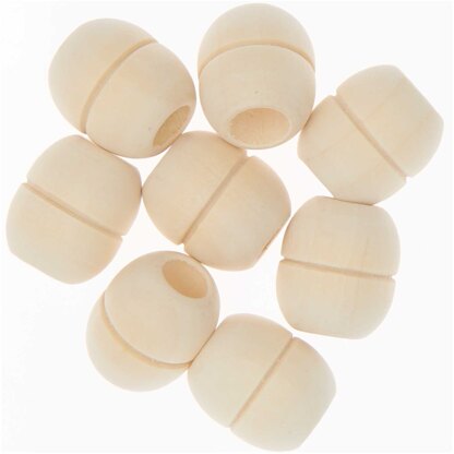 Rico Design Macramé Beads Wood Natural 8 Pcs - 95x100x19mm