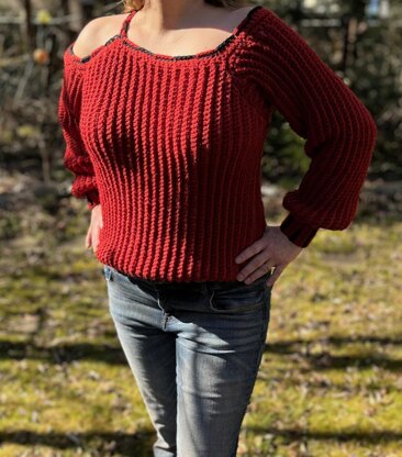 Häkelanleitung Off-the-Shoulder Sweater "Murmillo"