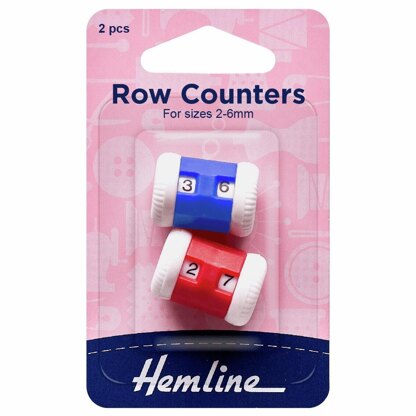 Hemline Row Counters: 2-6mm: Red/Blue: 2 Pieces
