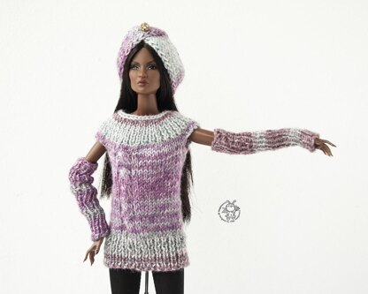 Sweater and turban for doll