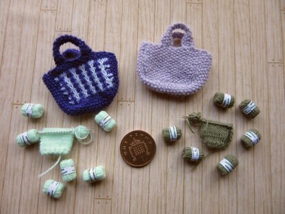 1:12th scale knitting bags