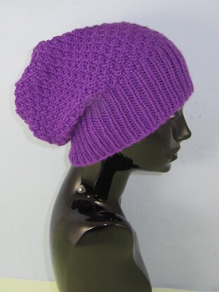 Chunky 2 Stitch Check Slouch Hat