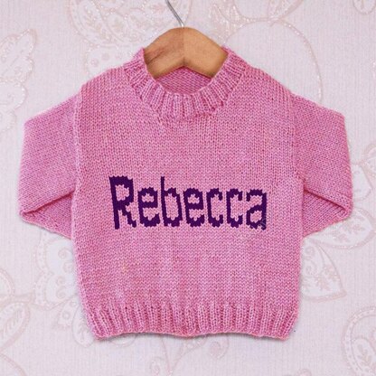 Intarsia - Rebecca Moniker Chart - Childrens Sweater