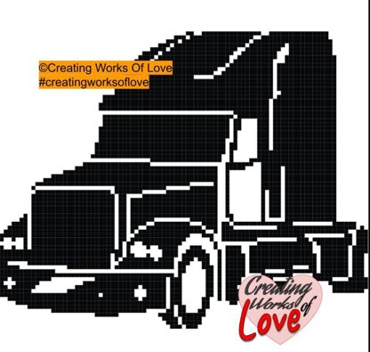 Semi Truck Stitch Graph 93x90