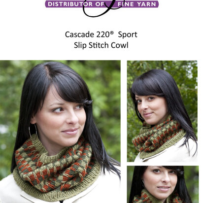 Slip Stitch Cowl in Cascade 220 Sport - DK264 - Free PDF