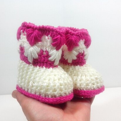 Puff Aloe Stitch Baby booties