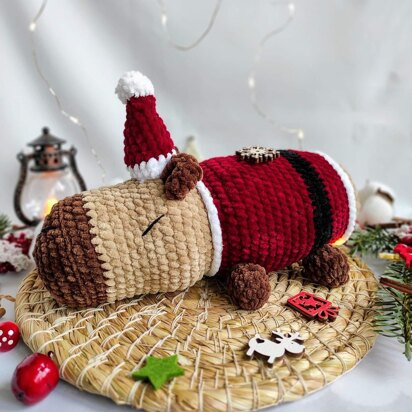 Amigurumi funny capybara Santa