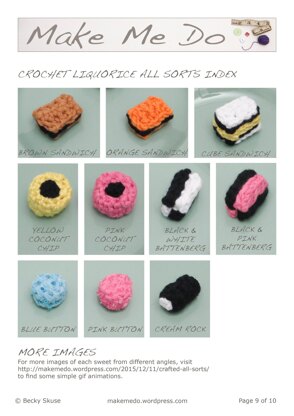 Crochet liquorice Allsorts