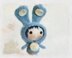 Blue Rabbit Doll with removable tail. Toy from the Tanoshi series.