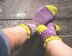 Lilac and Lime Bobble Boot Socks