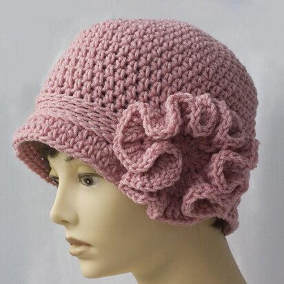 Ruffled Flower Flapper Cloche