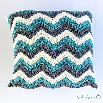 Crochet Chevron Pillow