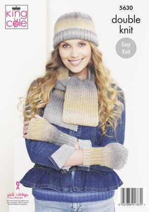 Sweater & Accessories Knitted in King Cole Riot DK - 5630 - Downloadable PDF