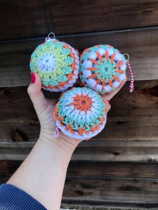 Holly Jolly Crochet Baubles