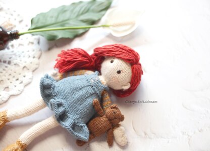 Doll Knitting Pattern - Knitted Doll Jane