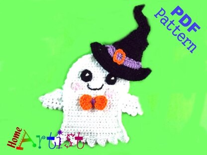 Ghost + Hat Halloween Applique