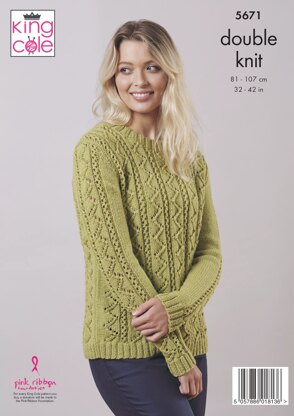 Cardigan and Sweater Knitted in King Cole Merino Blend DK - 5671 - Downloadable PDF