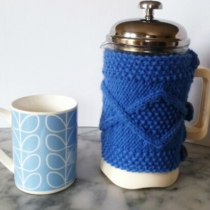 Aran Diamond Coffee Cozy