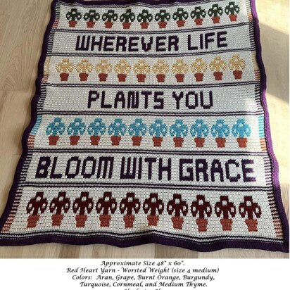 Bloom With Grace Lapghan Overlay Mosaic Crochet Chart Pattern