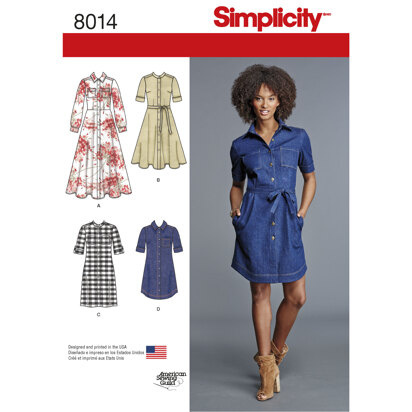 Simplicity Women's Shirt Dress 8014 - Sewing Pattern