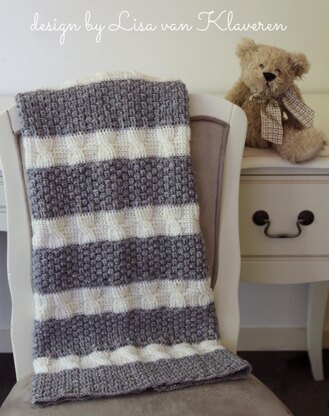 Cabled and Gray Blanket