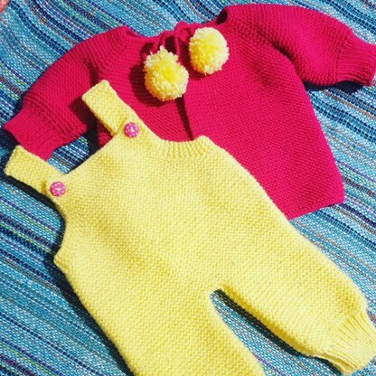 Garter Stitch Baby Dungaree