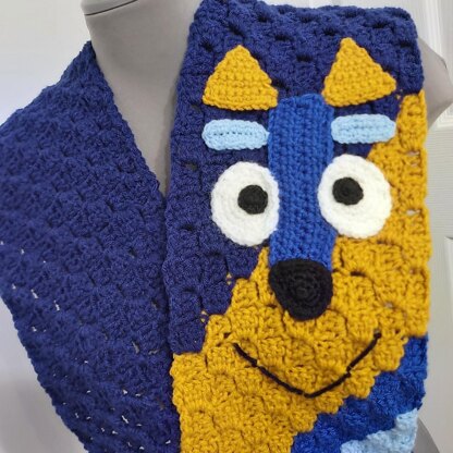Blue Dog Scarf C2C