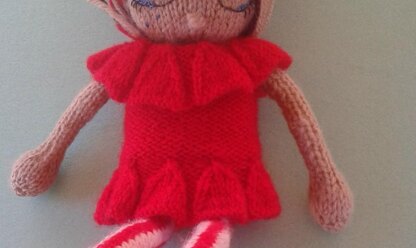 Knitted Doll Dress or Tunic - in Red Heart Lisa