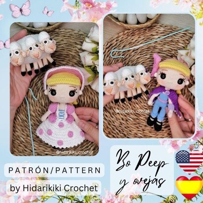 Shepherd & sheep Amigurumi doll two outfits