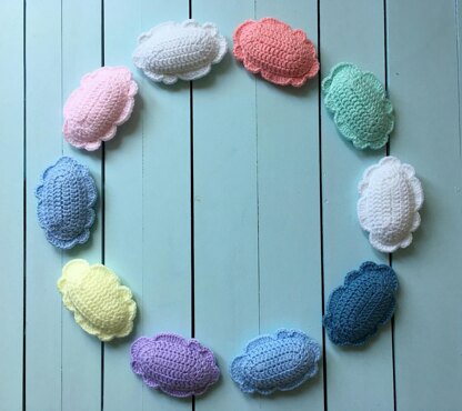 Crochet Stuffed Clouds Pattern: Happy Clouds Baby Banner / Garland