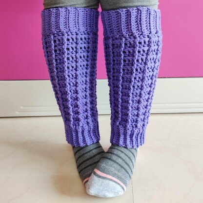 Lavender Waffle Leg Warmers