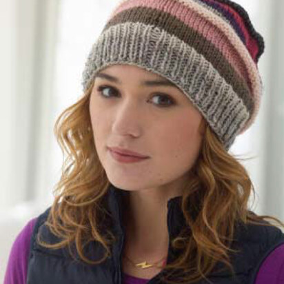 Textured Stripes Hat in Lion Brand Vanna's Choice
